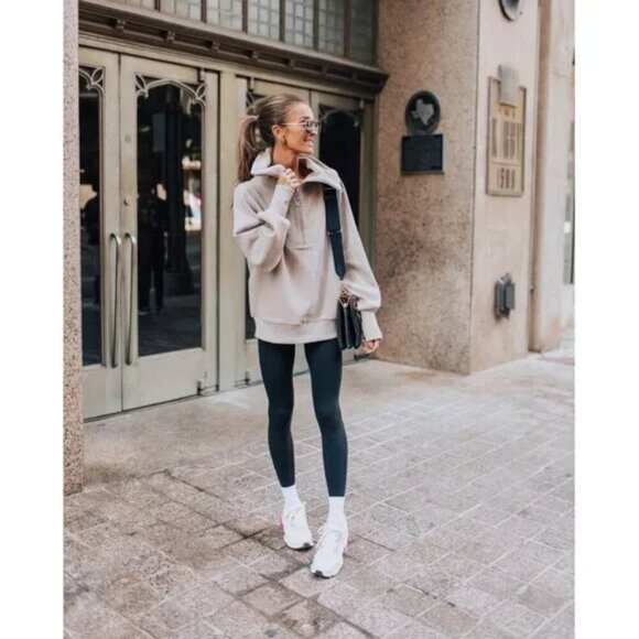 VARLEY Vine Ottoman Half Zip Pullover in Taupe Marl Size XX-Small - Picture 4 of 16